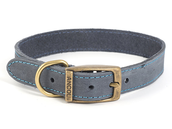 TIMBERWOLF LEATHER COLLAR BLUE 22" S6