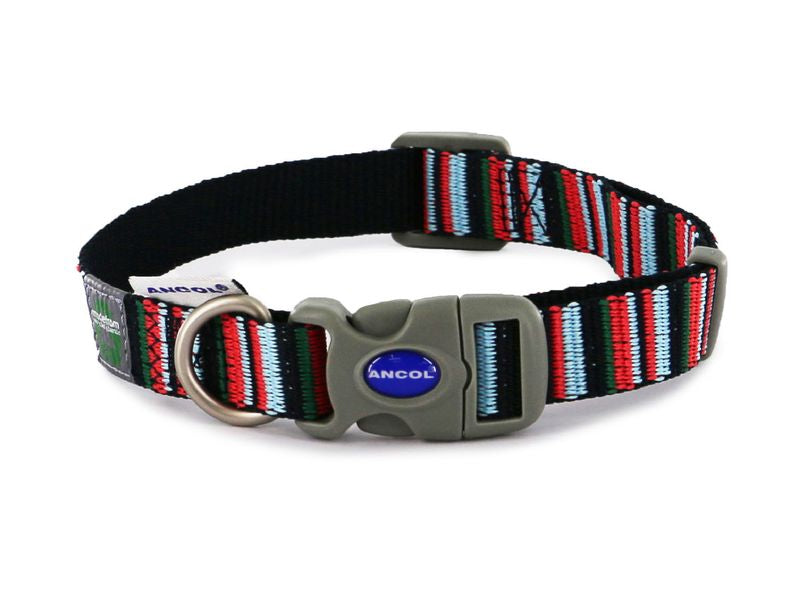 NAVY CANDY STRIPE ADJ COLLAR SIZE 1-2
