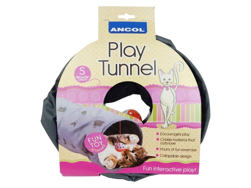 Cat Play Tunnel Grey Collapsable 50CM