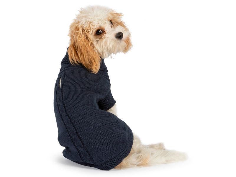 BLUE CABLE KNIT JUMPER SMALL