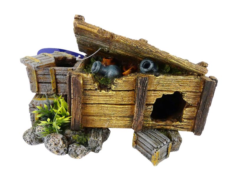 WOODEN CRATE WITH PLANTS 167MM