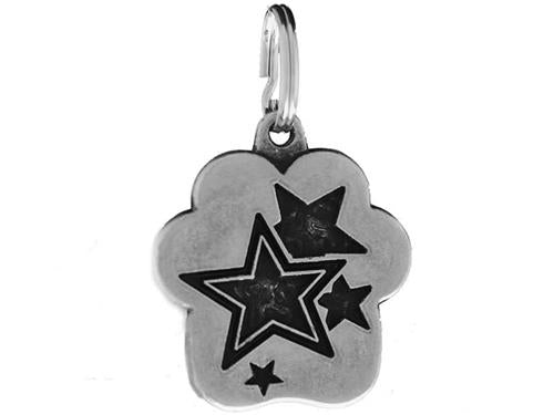 ID TAG STARS BLACK LGE METAL AGED EFFECT
