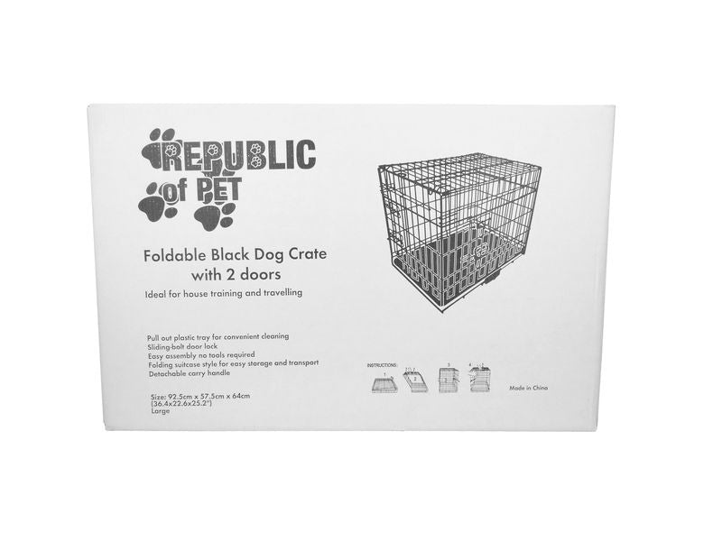 BLACK FOLD FLAT CRATE 2D LGE 93X57X64CM