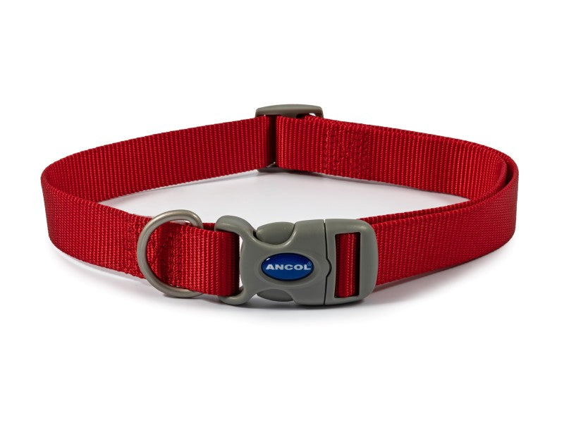 VIVA NYLON ADJ COLLAR RED SIZE 5-9