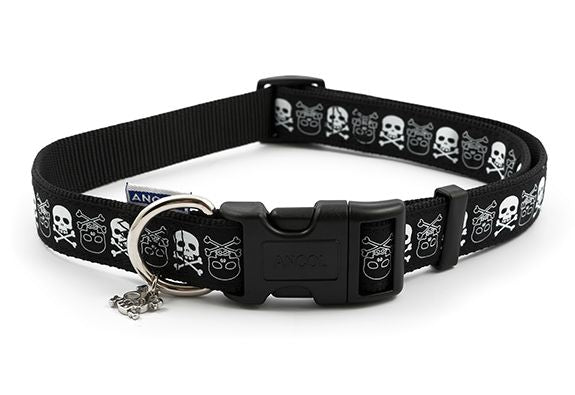 SKULL ADJ COLLAR BLACK S2-5