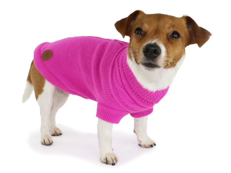 PINK CABLE KNIT JUMPER LARGE