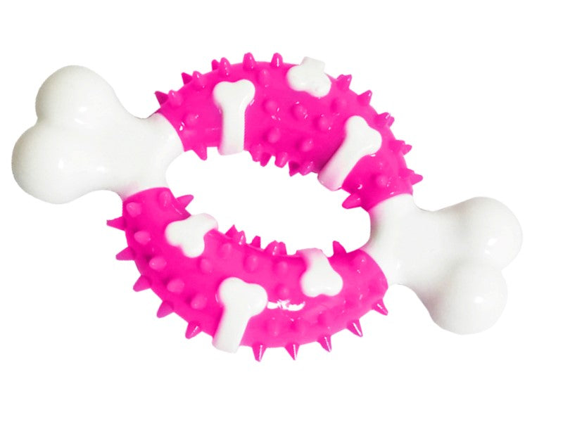 SB BONE TEETHER PINK DOG TOY 16CM