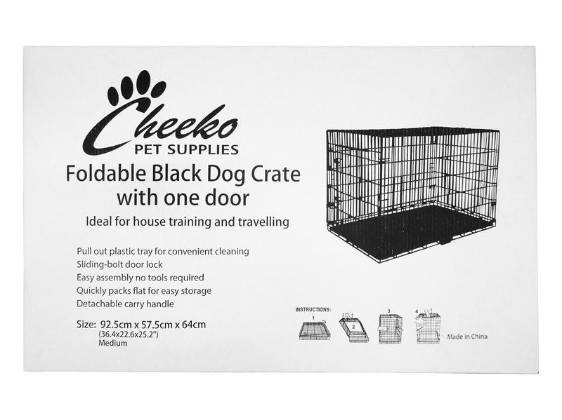 CHEEKO FOLD FLAT DOG CRATE MED 36"1 DOOR