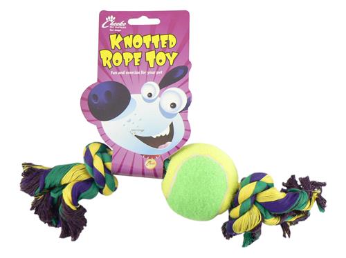 Cheeko Knotted Rope & Tennis Ball 30cm