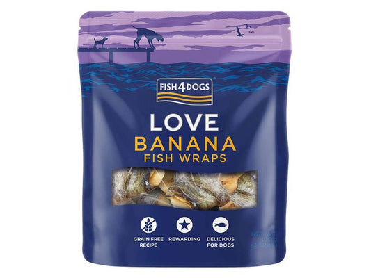 Fish4Dogs Love Banana Fish Wraps 100g