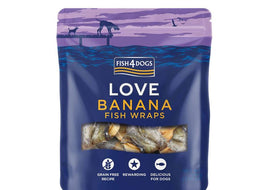 Fish4Dogs Love Banana Fish Wraps 100g