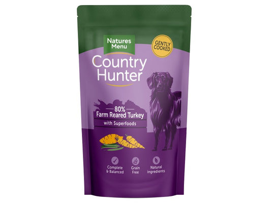 Natures Menu Country Hunter Dog Pouch Turkey 150g 6pk