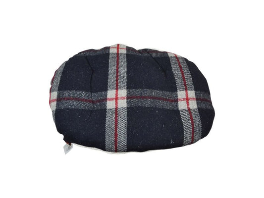 BLACK TARTAN WOOL & SHERPA CUSHION 50CM