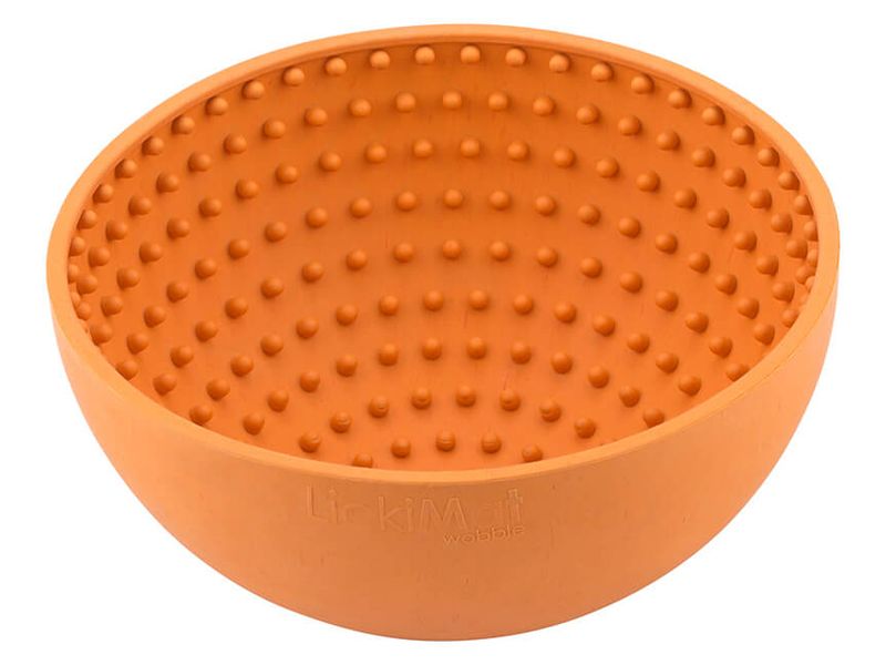 LICKIMAT WOBBLE ORANGE TREAT BOWL 16CM