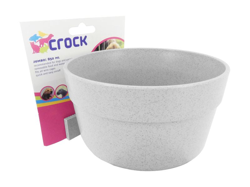 CROCK 850ML DOG CRATE FOOD & WATER BOWL