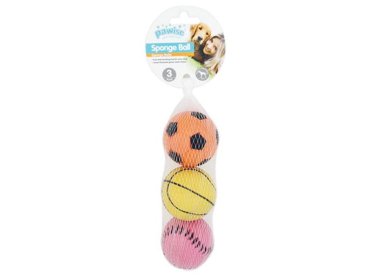 Pawise Sponge Ball 3pk 6cm